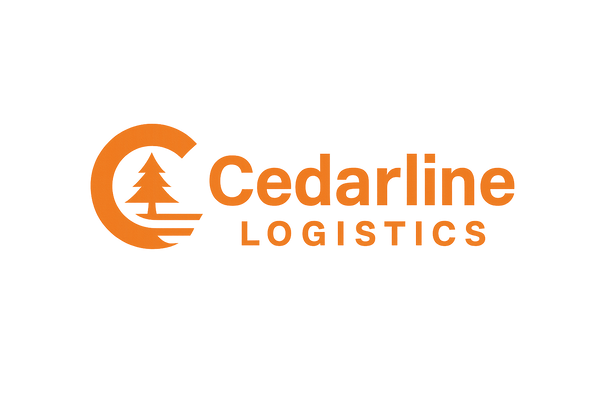 generate a logo with the name Cedarline Logistics only with a capital C, the color orange